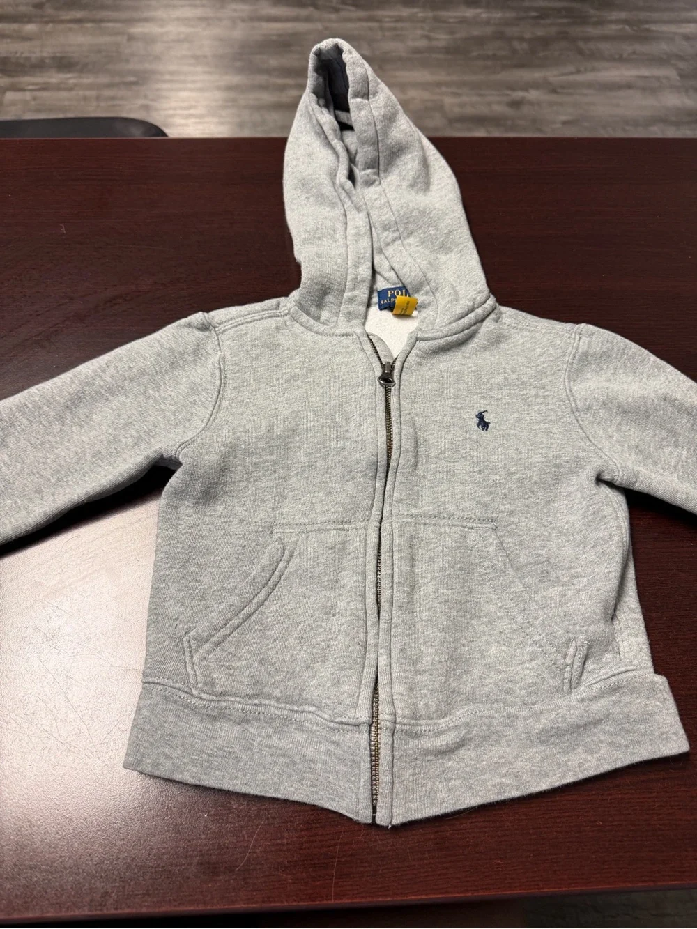 Polo by Ralph Lauren Light Gray Kids Zip-Up Hoodie